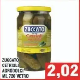 Bitar Zuccato cetrioli agrodolci vetro offerta