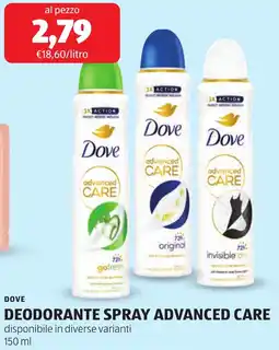 ALDI Dove deodorante spray advanced care offerta
