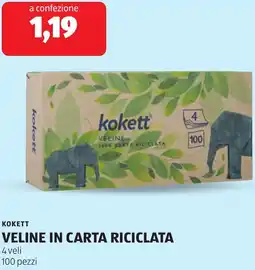 ALDI Kokett veline in carta riciclata offerta