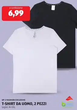 ALDI Up 2 fashion exclusive t-shirt da uomo, 2 pezzi offerta