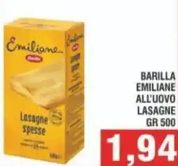 Bitar Barilla emiliane all'uovo lasagne offerta