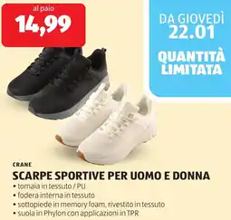 ALDI Crane scarpe sportive per uomo e donna offerta