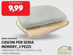 ALDI Home creation cuscini per sedia memory, 2 pezzi offerta