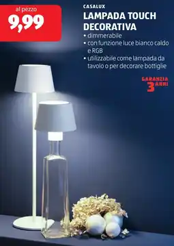 ALDI Casalux lampada touch decorativa offerta