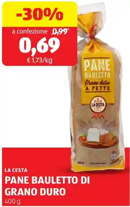 ALDI La cesta pane bauletto di grano duro offerta