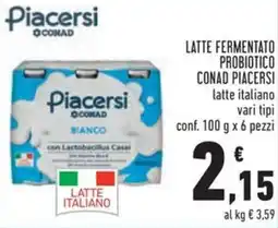 Conad Latte fermentato probiotico CONAD PIACERSI offerta