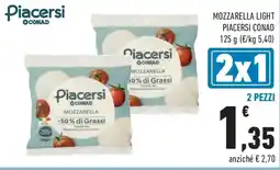 Conad Mozzarella light piacersi CONAD offerta