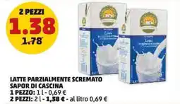 PENNY Latte parzialmente scremato SAPOR DI CASCINA offerta