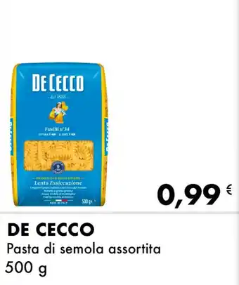Iper Tosano DE CECCO Pasta di semola assortita offerta