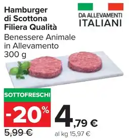 Carrefour Market Hamburger di Scottona Filiera Qualità offerta