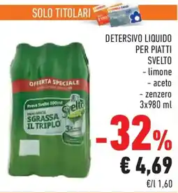 Conad Detersivo liquido per piatti SVELTO offerta