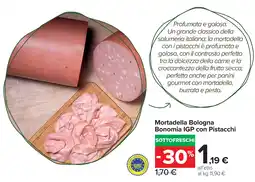 Carrefour Market Mortadella Bologna Bonomia IGP con Pistacchi offerta