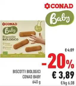 Conad Biscotti biologici CONAD BABY offerta
