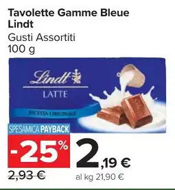 Carrefour Market Tavolette Gamme Bleue Lindt offerta