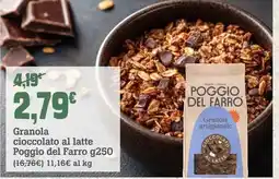 Banco Fresco Granola cioccolato al latte Poggio del Farro offerta