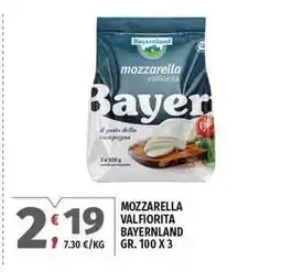Vivo Supermercati Mozzarella valfiorita BAYERNLAND offerta