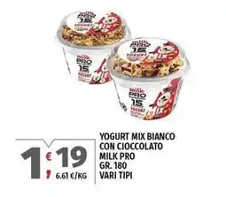 Vivo Supermercati Yogurt mix bianco con cioccolato MILK PRO offerta