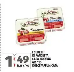 Vivo Supermercati I cubetti di pancetta CASA MODENA offerta