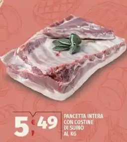 Vivo Supermercati Pancetta intera con costine di suino offerta