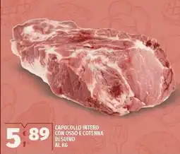 Vivo Supermercati Capocollo intero con osso e cotenna di suino offerta