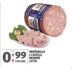 Vivo Supermercati Mortadella 4 castelli NEGRONI offerta