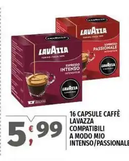 Vivo Supermercati 16 capsule caffè lavazza compatibili a modo mio intenso/passionale offerta