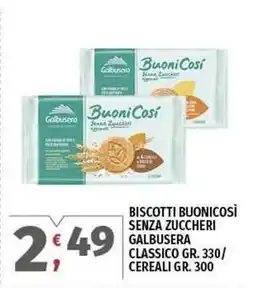 Vivo Supermercati Biscotti buonicosì senza zuccheri GALBUSERA offerta