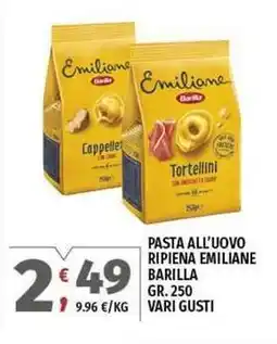 Vivo Supermercati Pasta all'uovo ripiena emiliane BARILLA offerta