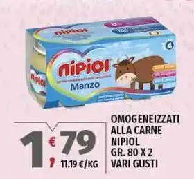 Vivo Supermercati Omogeneizzati alla carne NIPIOL offerta
