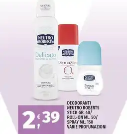 Vivo Supermercati Deodoranti neutro roberts stick offerta