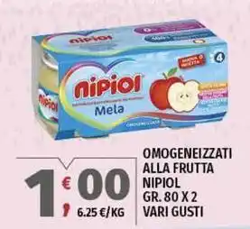Vivo Supermercati Omogeneizzati alla frutta NIPIOL offerta