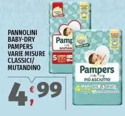 Vivo Supermercati Pannolini baby-dry pampers varie misure classici/ mutandino offerta