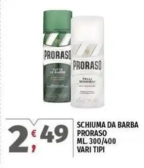 Vivo Supermercati Schiuma da barba PRORASO offerta