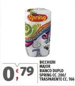 Vivo Supermercati Bicchieri major bianco duplo spring cc. 200/ trasparente cc. 166 offerta