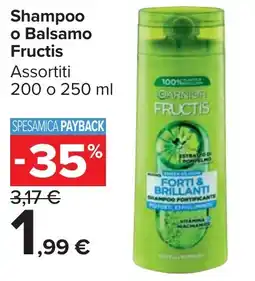 Carrefour Market Shampoo o Balsamo Fructis offerta