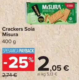 Carrefour Crackers Soia Misura offerta