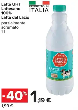 Carrefour Latte UHT Lattesano 100% Latte del Lazio offerta