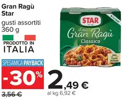 Carrefour Gran Ragù Star offerta