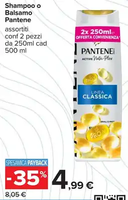 Carrefour Shampoo o Balsamo Pantene offerta