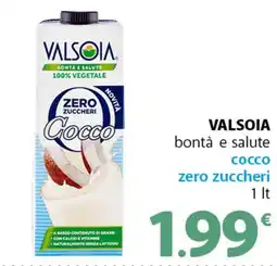 Famila Superstore VALSOIA bontà e salute cocco zero zuccheri offerta