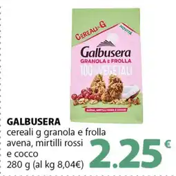 Famila Superstore GALBUSERA cereali g granola e frolla avena, mirtilli rossi e cocco offerta