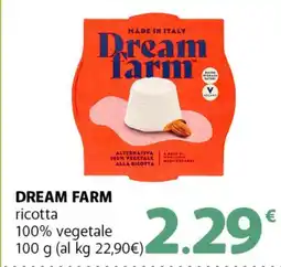 Famila Superstore DREAM FARM ricotta 100% vegetale offerta