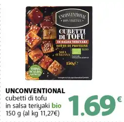 Famila Superstore UNCONVENTIONAL cubetti di tofu in salsa teriyaki bio offerta