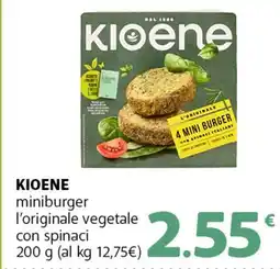 Famila Superstore KIOENE miniburger l'originale vegetale con spinaci offerta