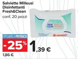 Carrefour Salviette Milleusi Disinfettanti Fresh&Clean offerta