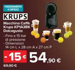 Carrefour Macchina Caffè Krups KP1A3BK Dolcegusto offerta
