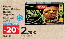 Carrefour Findus Green Cuisine Burger Vegetale offerta