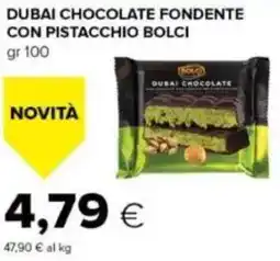 Tigre Dubai chocolate fondente con pistacchio BOLCI offerta