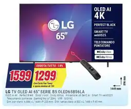 Trony LG TV OLED AI 65" SERIE B5 OLED65B56LA offerta