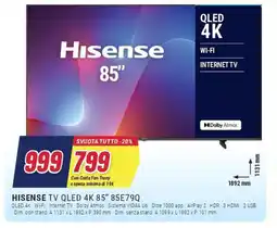 Trony HISENSE TV QLED 4K 85" 85E79Q offerta